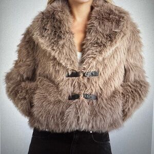 Jason Wu Faux Fur short Coat Jacket in Tan
